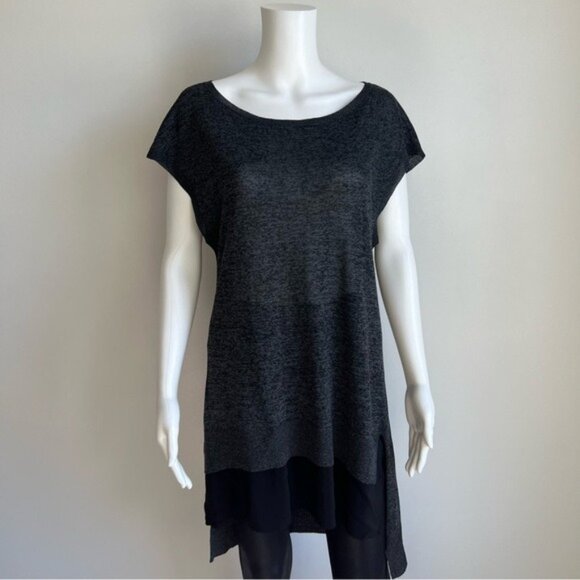 Eileen Fisher Layered Look Short Sleeve Tunic - S - Picture 1 of 7